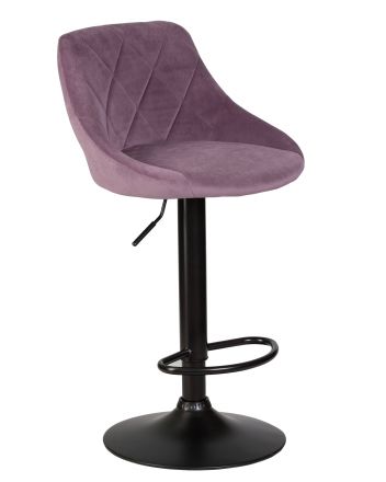 Набор 2 шт Стул барный DOBRIN LOGAN BLACK, пудрово-сиреневый велюр (MJ9-52)