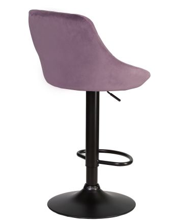 Набор 2 шт Стул барный DOBRIN LOGAN BLACK, пудрово-сиреневый велюр (MJ9-52)