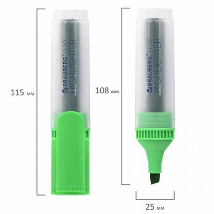 Набор текстовыделителей BRAUBERG 4 шт., АССОРТИ, "FLUO", линия 1-5 мм, 150403