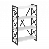 Loft Стеллаж на регулируемых опорах-4 полки VR.L-MST.O-4.8 Белый бриллиант/Чёрный металл 800*400*1280