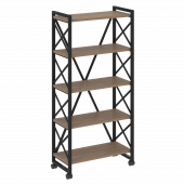 Loft Стеллаж на колесных опорах-5 полок VR.L-MST.K-5.8 Дуб аризона/Чёрный металл 800*400*1704