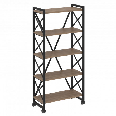 Loft Стеллаж на колесных опорах-5 полок VR.L-MST.K-5.8 Дуб аризона/Чёрный металл 800*400*1704 Loft Стеллаж на колесных опорах-5 полок VR.L-MST.K-5.8 Дуб аризона/Чёрный металл 800*400*1704