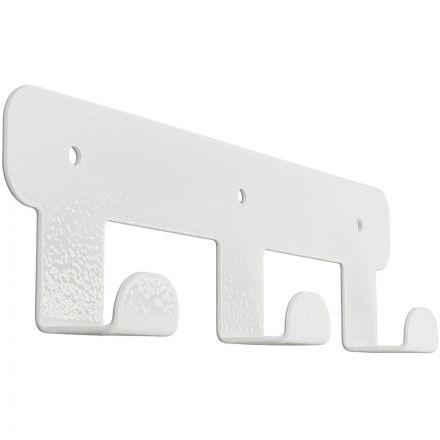 Вешалка настенная РЭ_H1031W, прямой гиб,3 крючка,белый (611045)