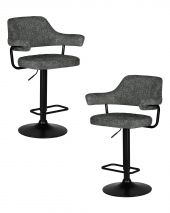 Набор 2 шт Стул барный DOBRIN CHARLY BLACK, серый твид (LEO11)