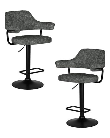 Набор 2 шт Стул барный DOBRIN CHARLY BLACK, серый твид (LEO11) Набор 2 шт Стул барный DOBRIN CHARLY BLACK, серый твид (LEO11)