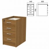 Тумба (каркас БЕЗ КРЫШКИ) приставная "Арго", 440х600х740 мм, 4 ящика, замок, орех Тумба (каркас БЕЗ КРЫШКИ) приставная "Арго", 440х600х740 мм, 4 ящика, замок, орех