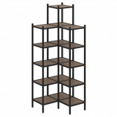 Loft Угловой внутренний стеллаж наборный VR.L-46 Дуб аризона/Чёрный металл 862*862*2280