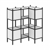 Loft Угловой внутренний стеллаж наборный VR.L-29 Белый бриллиант/Чёрный металл 1278*862*1458