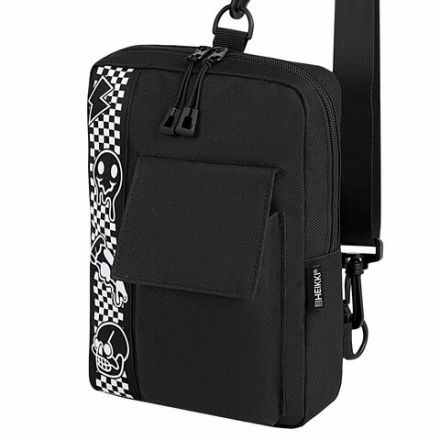 Сумка на плечо HEIKKI TORRENT (ХЕЙКИ) с карманом, "Chess emoji", черная, 25х18х3 см, 272638 Сумка на плечо HEIKKI TORRENT (ХЕЙКИ) с карманом, "Chess emoji", черная, 25х18х3 см, 272638