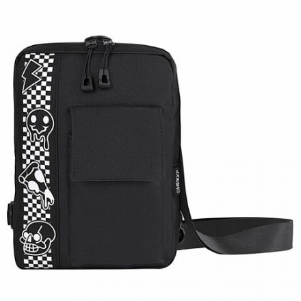 Сумка на плечо HEIKKI TORRENT (ХЕЙКИ) с карманом, "Chess emoji", черная, 25х18х3 см, 272638 Сумка на плечо HEIKKI TORRENT (ХЕЙКИ) с карманом, "Chess emoji", черная, 25х18х3 см, 272638