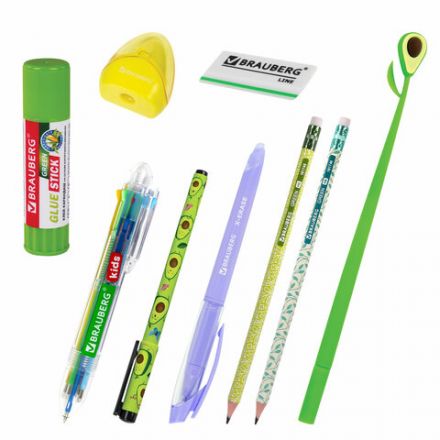 Набор канцелярии подарочный BRAUBERG "AVOCADO", 18 наименований, 43 предмета, 880951 Набор канцелярии подарочный BRAUBERG "AVOCADO", 18 наименований, 43 предмета, 880951