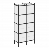 Loft Прямой стеллаж наборный VR.L-04 Белый бриллиант/Чёрный металл 862*446*1869 Loft Прямой стеллаж наборный VR.L-04 Белый бриллиант/Чёрный металл 862*446*1869