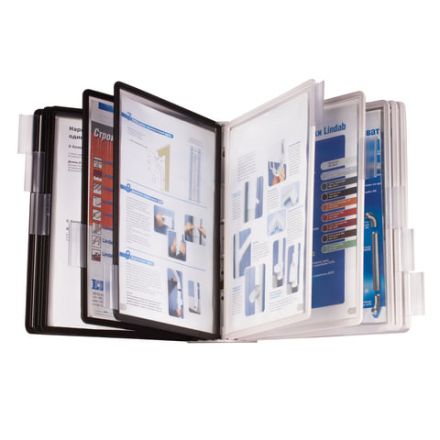 Демосистема настенная на 10 панелей, 5 черных и 5 серых панелей, DURABLE (Германия) "SHERPA", 5631-22