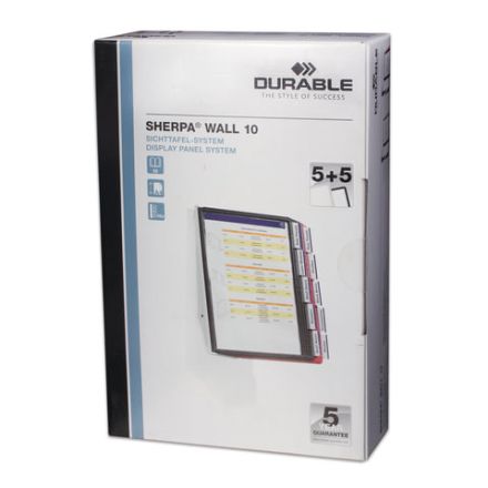 Демосистема настенная на 10 панелей, 5 черных и 5 серых панелей, DURABLE (Германия) "SHERPA", 5631-22
