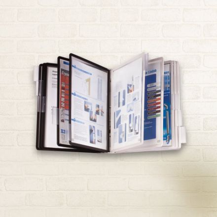 Демосистема настенная на 10 панелей, 5 черных и 5 серых панелей, DURABLE (Германия) "SHERPA", 5631-22