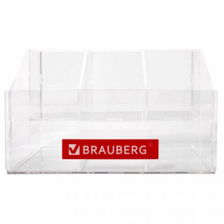 Подставка под письменные принадлежности BRAUBERG, 6 отделений, 15х24х16 см, оргстекло, 505923 Подставка под письменные принадлежности BRAUBERG, 6 отделений, 15х24х16 см, оргстекло, 505923