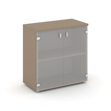 Estetica Шкаф низ. широкий (2 низ. фасада стекло) ES.ST-3.2 Латте/Сатин матовый 800*420*823