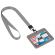 Бейдж горизонтальный (54х85 мм), лента 45 см с карабином, СЛАЙДЕР, серый, BRAUBERG EXTRA, 238835