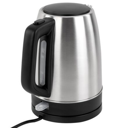 Чайник BRASSON (БРАССОН) KT-040, 1,7 л, 2200 Вт, индикатор уровня воды, сталь, черный, 455192