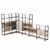 Набор стеллажных систем №18 Everprof EVO 1635x3630x1840 Кашемир/Черный