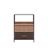 Комод Leset Локи 3 ящ., Коричневый, Коричневый, Бежевый, светло-коричневый, темно-коричневый, Лён искусственный