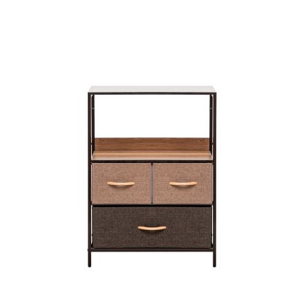 Комод Leset Локи 3 ящ., Коричневый, Коричневый, Бежевый, светло-коричневый, темно-коричневый, Лён искусственный