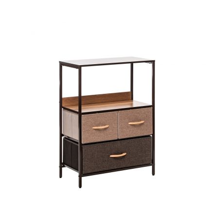 Комод Leset Локи 3 ящ., Коричневый, Коричневый, Бежевый, светло-коричневый, темно-коричневый, Лён искусственный