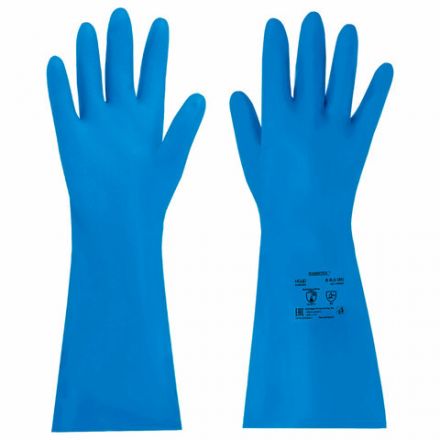 Перчатки нитриловые КЩС, STRONG, химически устойчивые, синие, размер 8-8,5, M (средний), RABBITEX (РАББИТЕКС), 700907