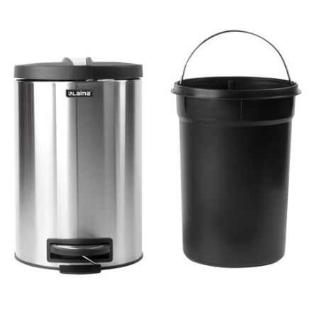 Ведро мусорное с педалью 12 литров "Modern", МАТОВОЕ, нержавеющая сталь, со съемным внутренним ведром, LAIMA, 232264