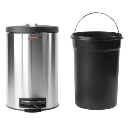 Ведро мусорное с педалью 12 литров "Modern", МАТОВОЕ, нержавеющая сталь, со съемным внутренним ведром, LAIMA, 232264