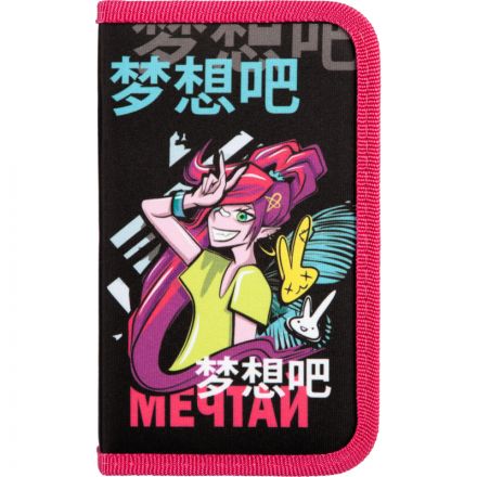 Пенал Комус класс Мечтай 1 секц., 190x110x20мм, ткань