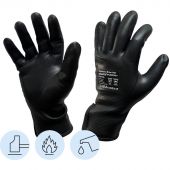 Перчатки нейлоновые с нитр.пеной SCAFFA Блэк Нит NY1359FRB цв.черный р.10