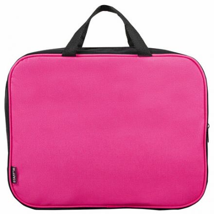 Папка на молнии с ручками STAFF EVERYDAY А4, 1 отделение, полиэстер, 80 мм, розовая, 270743