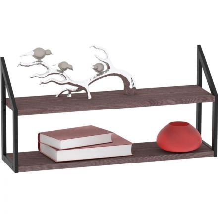 Полка TI_настен/настоль Комус Онега-8 150х600 мет чер/ЛДСП ясень анкор тем