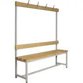 Метал.Мебель К_СК-1В-1500 скамья со спинкой и веш, сосна, 1500х390х1670