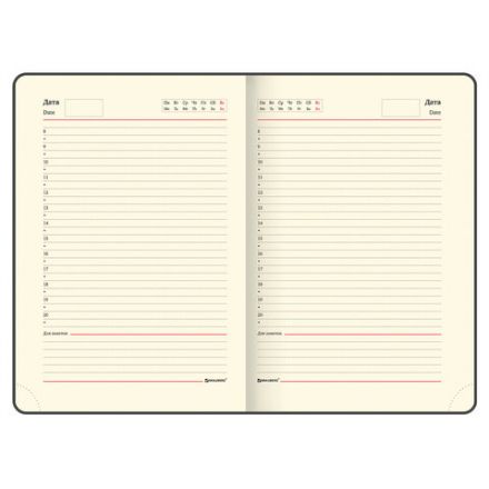 Ежедневник недатированный B6 (127х186 мм), BRAUBERG VISTA, под кожу, гибкий, 136 л., "Jazz", 112119