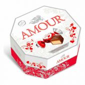 Конфеты глазированные KONTI "Amour" из мягкой нуги и карамели, 150 г, 17322
