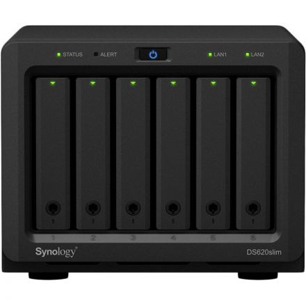 Сетевое хранилище Synology DS620slim 6x2.5 SATA/Celeron J3355/2GB DDR3L