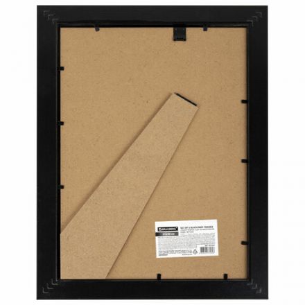 Рамка 21х30 см небьющаяся, КОМПЛЕКТ 3 шт., багет 29 мм, МДФ, BRAUBERG "Basic", черная, 391261