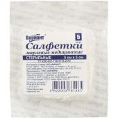 Салфетка стер 5х5см 8сл 17нитей 5шт/уп Вариант