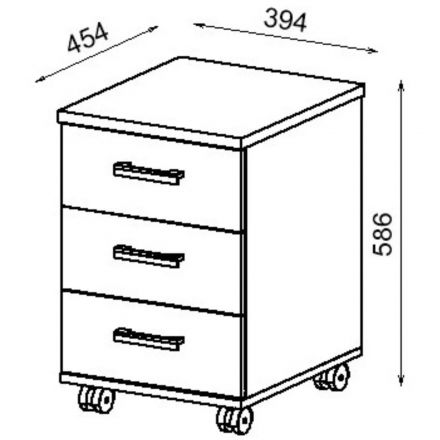 Тумба Стиль подкатная 2Т.004 394x454x586Т New дуб Тумба Стиль подкатная 2Т.004 394x454x586Т New дуб
