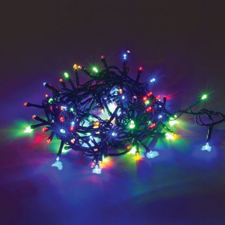 Электрогирлянда-нить комнатная "Стандарт" 5 м, 100 LED, мультицветная, 220 V, контроллер, ЗОЛОТАЯ СКАЗКА, 591099