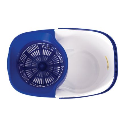 Швабра с отжимом и ведром 18л/8л, центрифуга, отжим педалью, 2 флаундера/насадки круглый и прямоугольный, бело-синий, LAIMA 603625 Швабра с отжимом и ведром 18л/8л, центрифуга, отжим педалью, 2 флаундера/насадки круглый и прямоугольный, бело-синий, LAIMA 603625