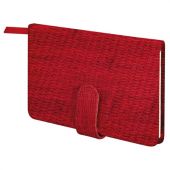 Еженедельник датированный 2026 МАЛЫЙ ФОРМАТ 95х155 мм, А6, BRAUBERG "Augustus", под кожу, красный, 117184