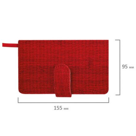 Еженедельник датированный 2026 МАЛЫЙ ФОРМАТ 95х155 мм, А6, BRAUBERG "Augustus", под кожу, красный, 117184