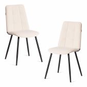 Стул обеденный Asti (2 шт. в упаковке) TREND, велюр, молочный/черный, 4