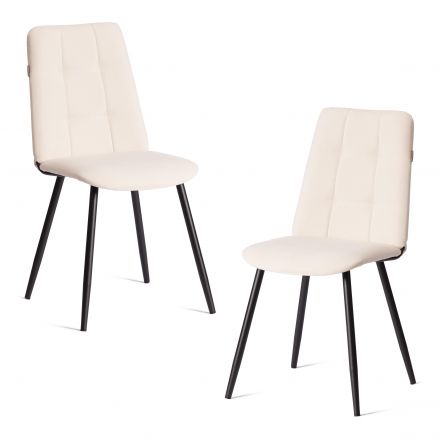 Стул обеденный Asti (2 шт. в упаковке) TREND, велюр, молочный/черный, 4 Стул обеденный Asti (2 шт. в упаковке) TREND, велюр, молочный/черный, 4