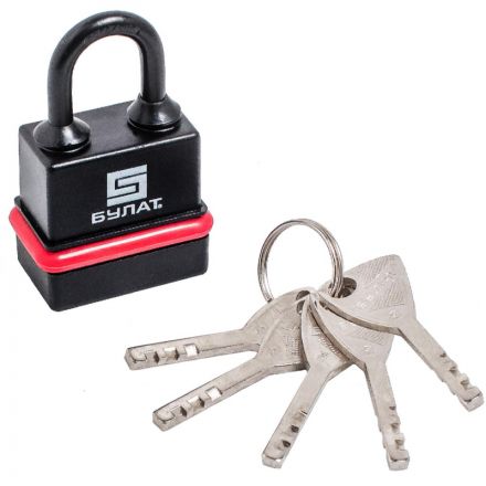 Замок навесной всепогод_УЗК Булат ВС 3-Н35 ПЛ (38xd=5) чугун черный (5кл)