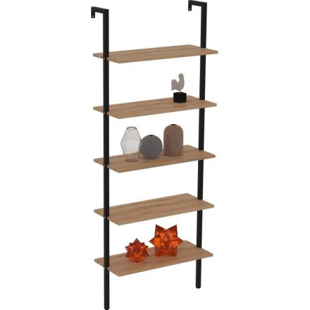 Стеллаж TI_пристенный Комус Онега-5 Дуб Вотан, 695х295х1810 мм