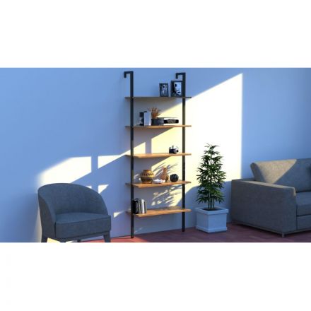 Стеллаж TI_пристенный Комус Онега-5 Дуб Вотан, 695х295х1810 мм